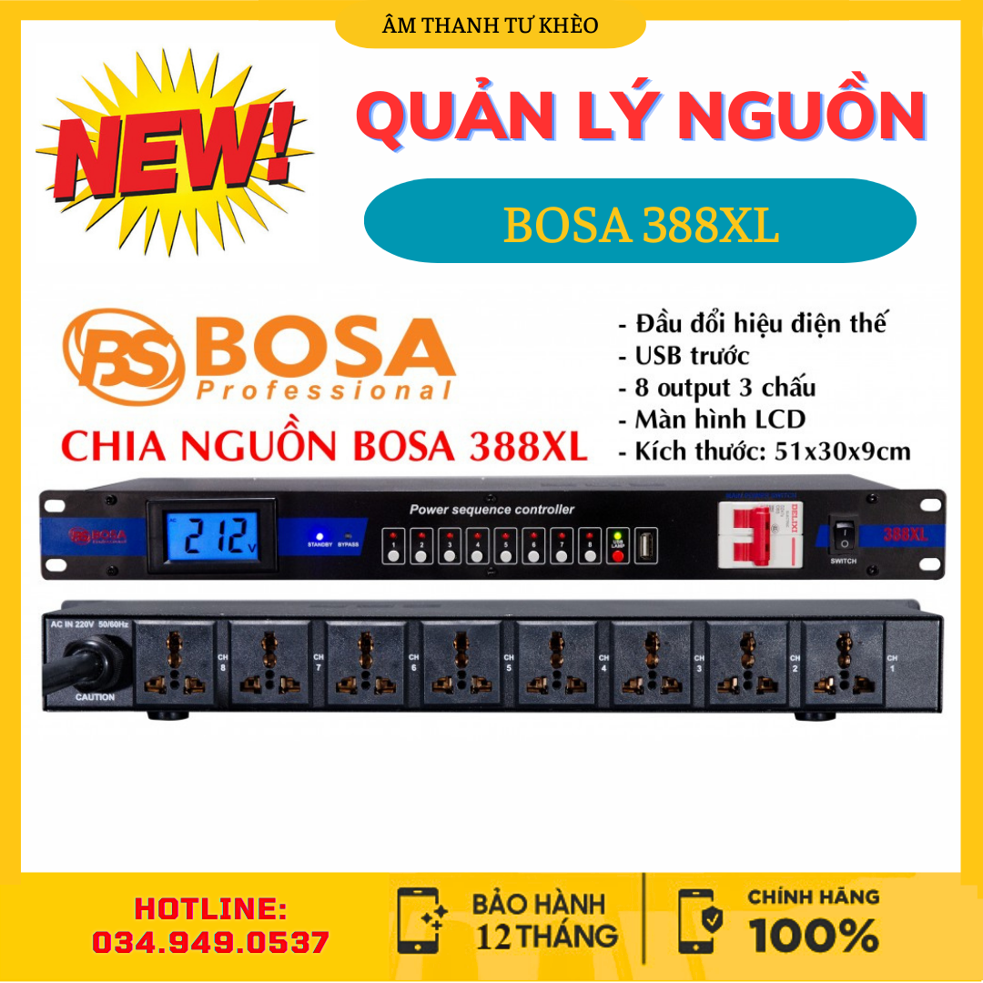 Quản lý nguồn bosa 388xl chính hãng - cp tự ngắt - bảo vệ thiết bị diện