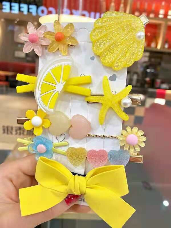 Sét 9 kẹp tóc sắc màu cho bé siêu xinh, hàng đẹp -phukienteen