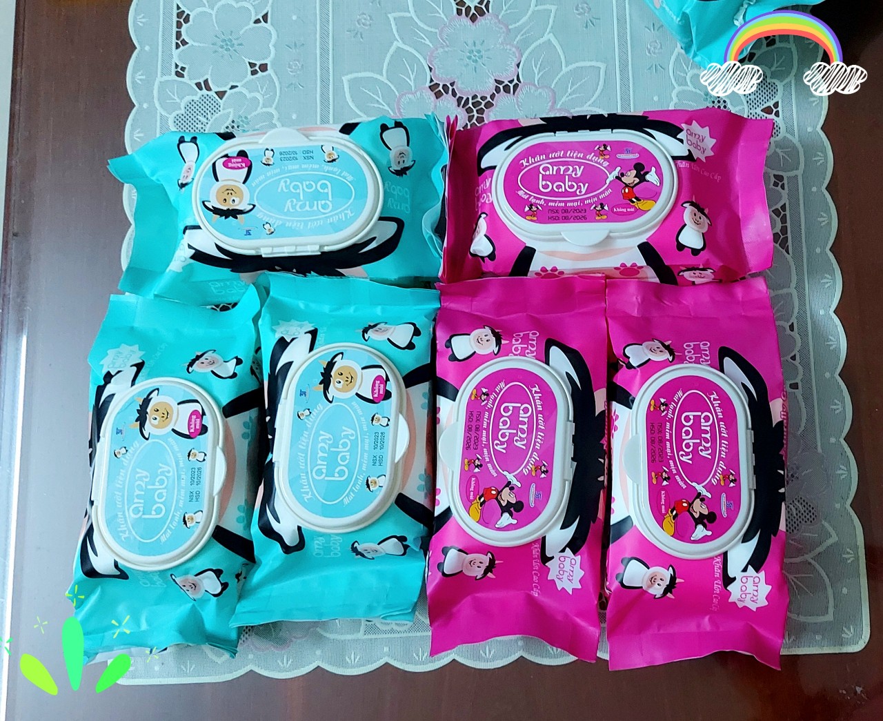 COMBO 10 GÓI Khăn ướt AMY BABY 100gr Không mùi, Khăn giấy ướt cao cấp kháng khuẩn, Vải bi dày, Mềm mịn, Không xơ,  Thấm hút tốt, Không Cồn, Dùng được cho bé, Giá sốc