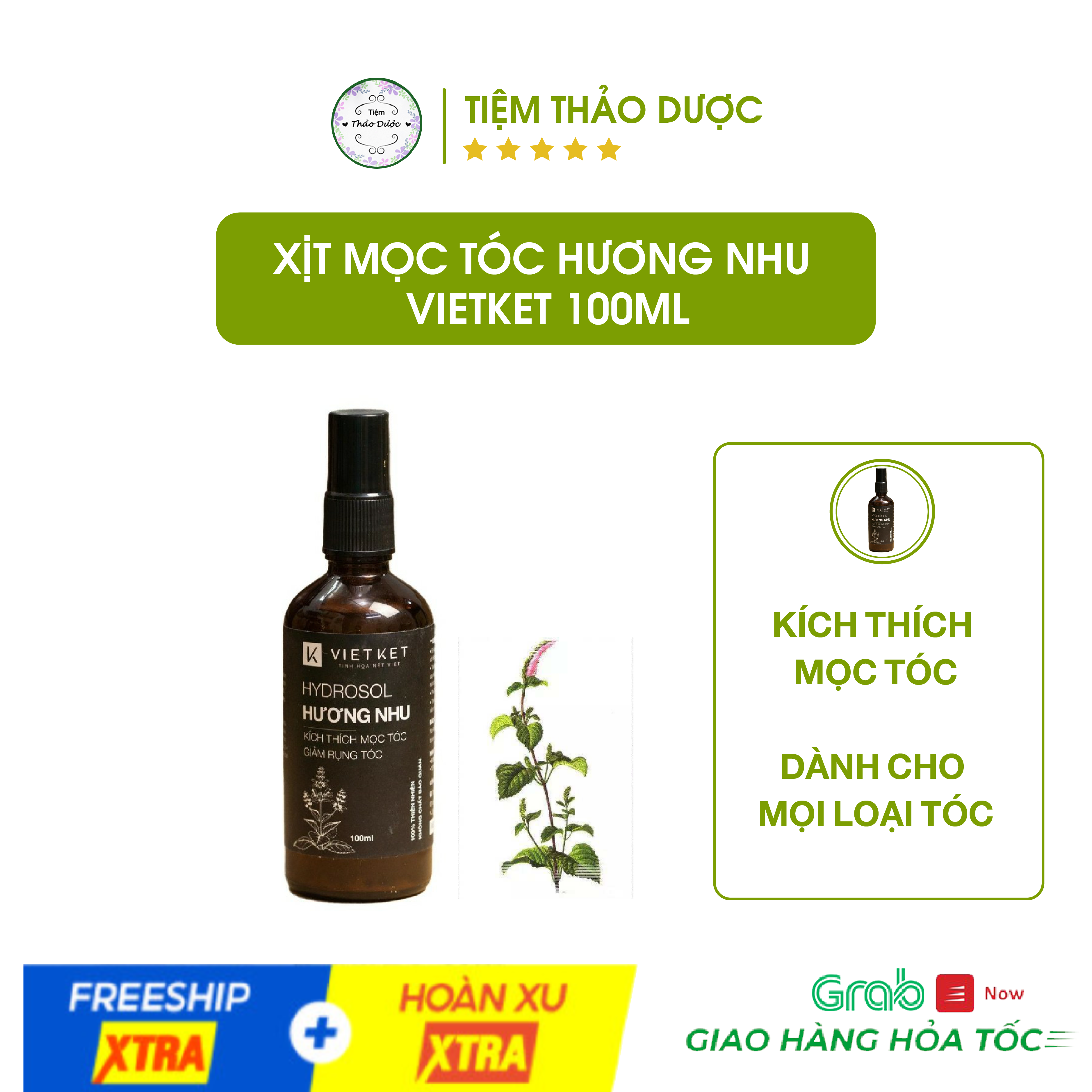 Xịt dưỡng tóc- kích thích mọc tóc hương nhu vietket 100ml