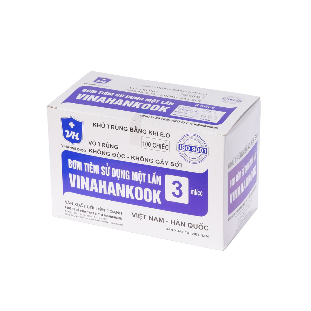 Bơm tiêm vinahankook 3ml/cc , 10ml/cc , 20ml/cc ,