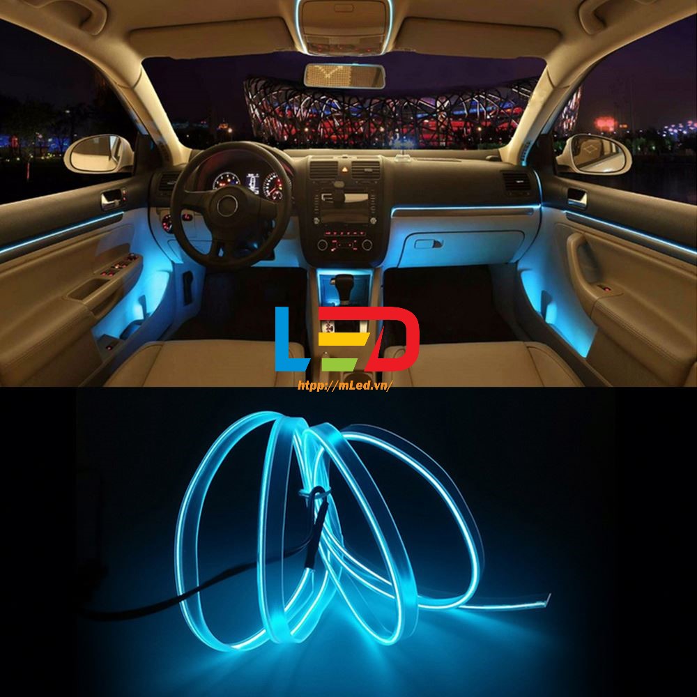 [FreeShip Max] Dây đèn led trang trí viền táp-lô nội thất ô tô, xe hơi tiện dụng [5m], EL wire