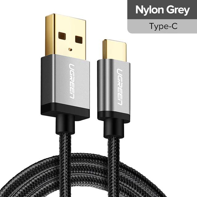 Cáp sạc Type C 3A dài 25cm chuyên dùng cho pin dự phòng vỏ bọc Nylon Ugreen
