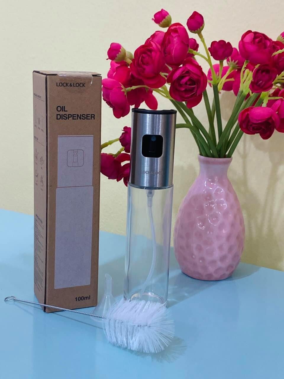 Bình xịt dầu ăn lock&lock 100ml kèm phểu và cọ rửa - cko109