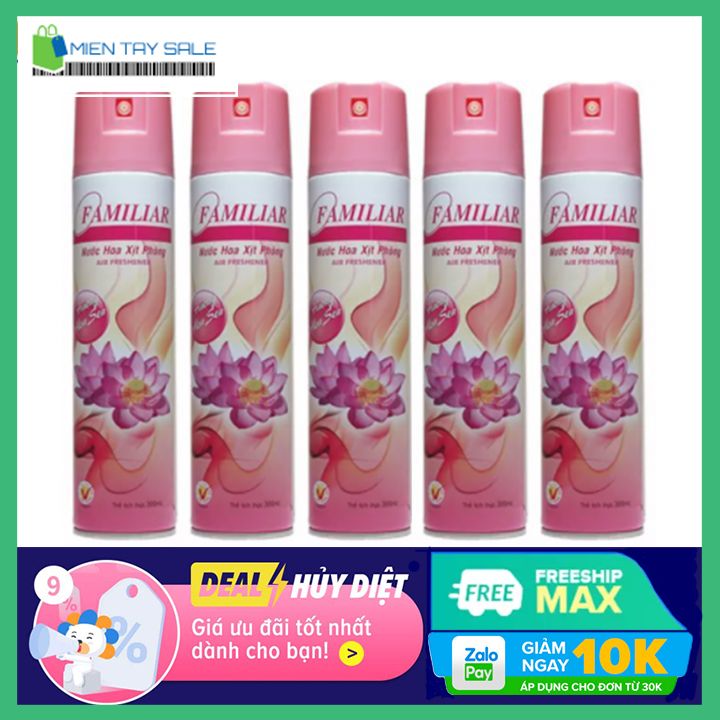 Combo 5 chai xịt phòng nước hoa familiar hương hoa sen 280ml-miền tây sale