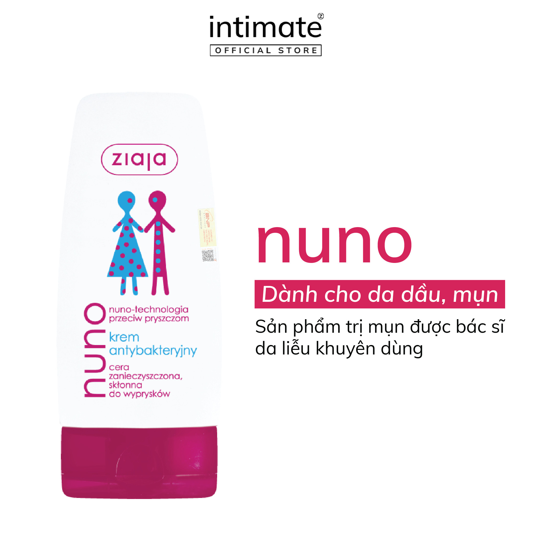 Kem Dưỡng Giảm Mụn Mờ Thâm Dịu Nhẹ Ziaja Nuno ZIAJA BANIPHAR Thích Hợp Cho Da Dầu, Mụn Trứng Cá 60ml