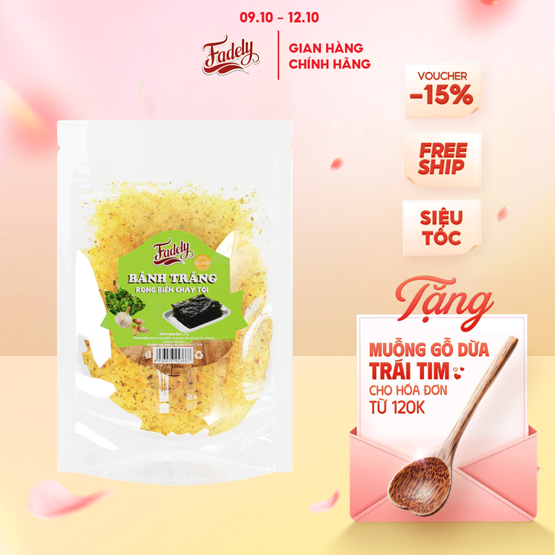 Bánh Tráng Trộn Rong Biển Cháy Tỏi Fadely (50g)