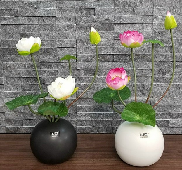 [HCM]CÀNH HOA SEN Cao Cấp dùng Trang Trí phòng khách  tiệc cưới ... Cành  Dài 60cm 2 bông 1 nụ . Ảnh Thật