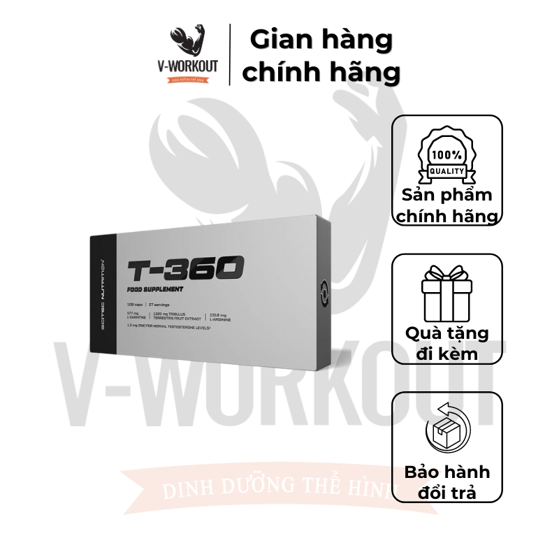 Tăng testosterone nam | t-360 108 caps | tăng hormone nam testosterone | scitec nutrition