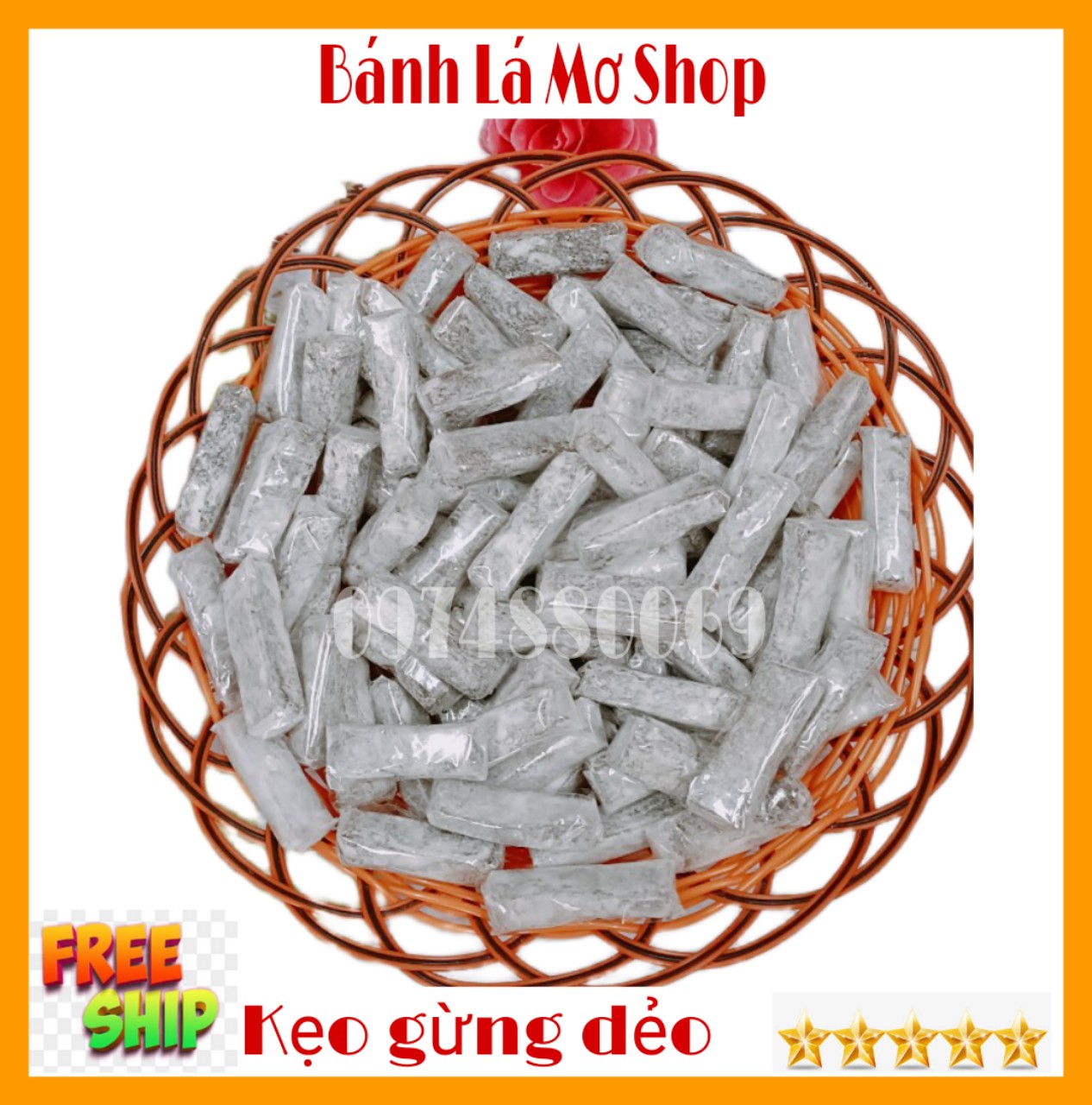 {FREESHIP} 1kg Kẹo Gừng Dẻo Nguyên Phấn BẾN TRE - BÁNH LÁ MƠ SHOP