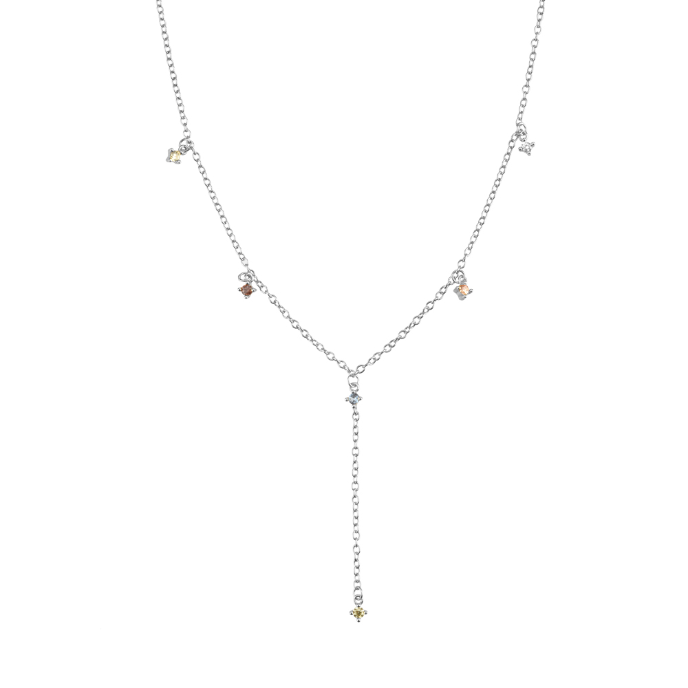 Andywen 925 Sterling Bạc mùa hè Sage Zircon CZ Stud Bông tai thả piercing năm con cáo Vòng đeo tay chuỗi Vòng trang sức sethot