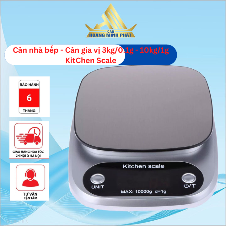 Cân Điện Tử Nhà Bếp, Cân Tiểu Ly, Cân Mini Hợp Kim Thép Độ Chính Xác Cao Tính Năng Trừ Bì 3kg 10kg Kitchen Scale [ CÂN HOÀNG MINH PHÁT ]