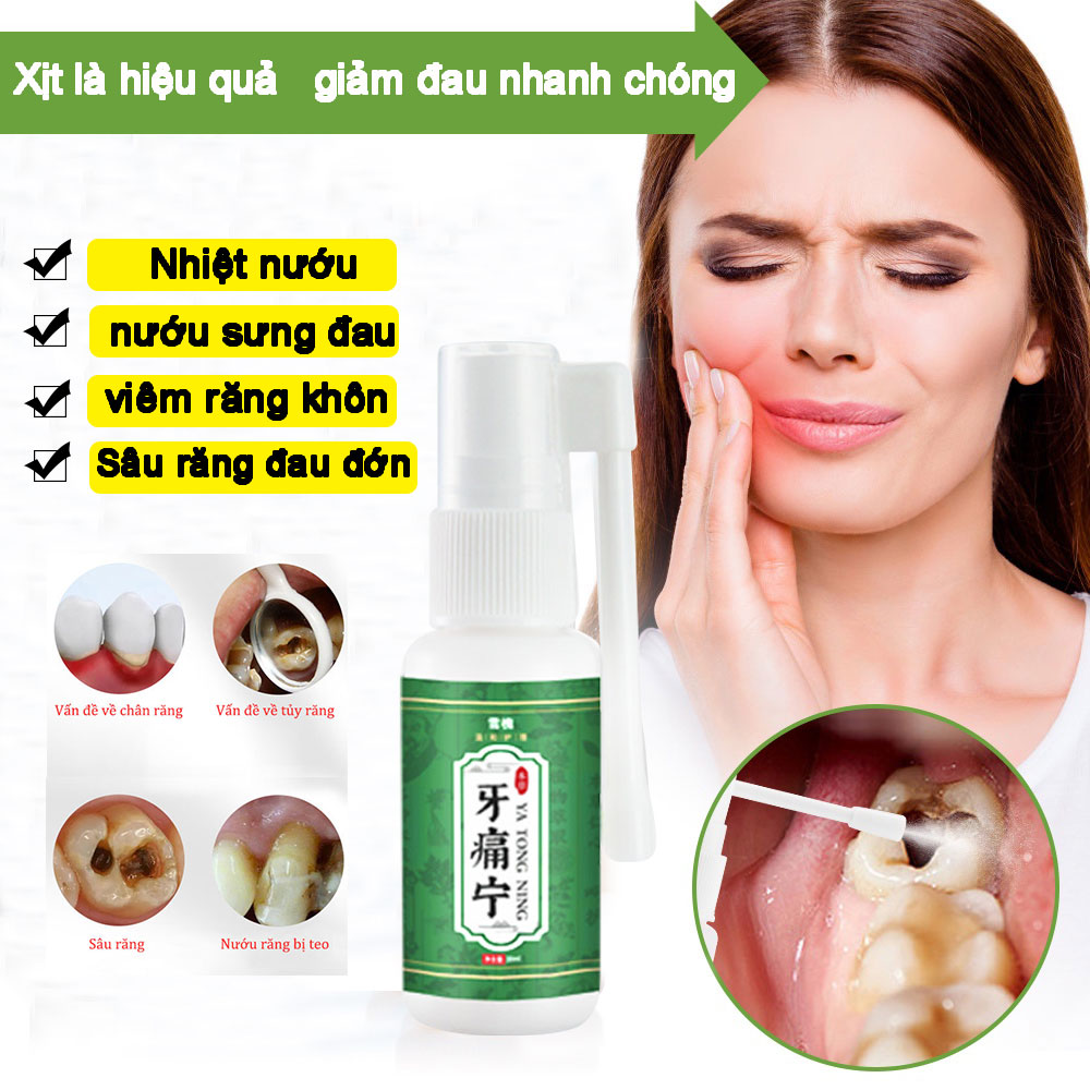 Đau răng YATONGNING 30ML làm sạch lỗ sâu răng mọc răng khôn sưng lợi xịt tiêu viêm khoang miệng