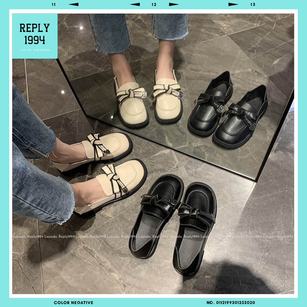 Giày ULZZANG OXFORD Nơ, Tiểu Thư Siêu Xinh Phong Cách Vintage