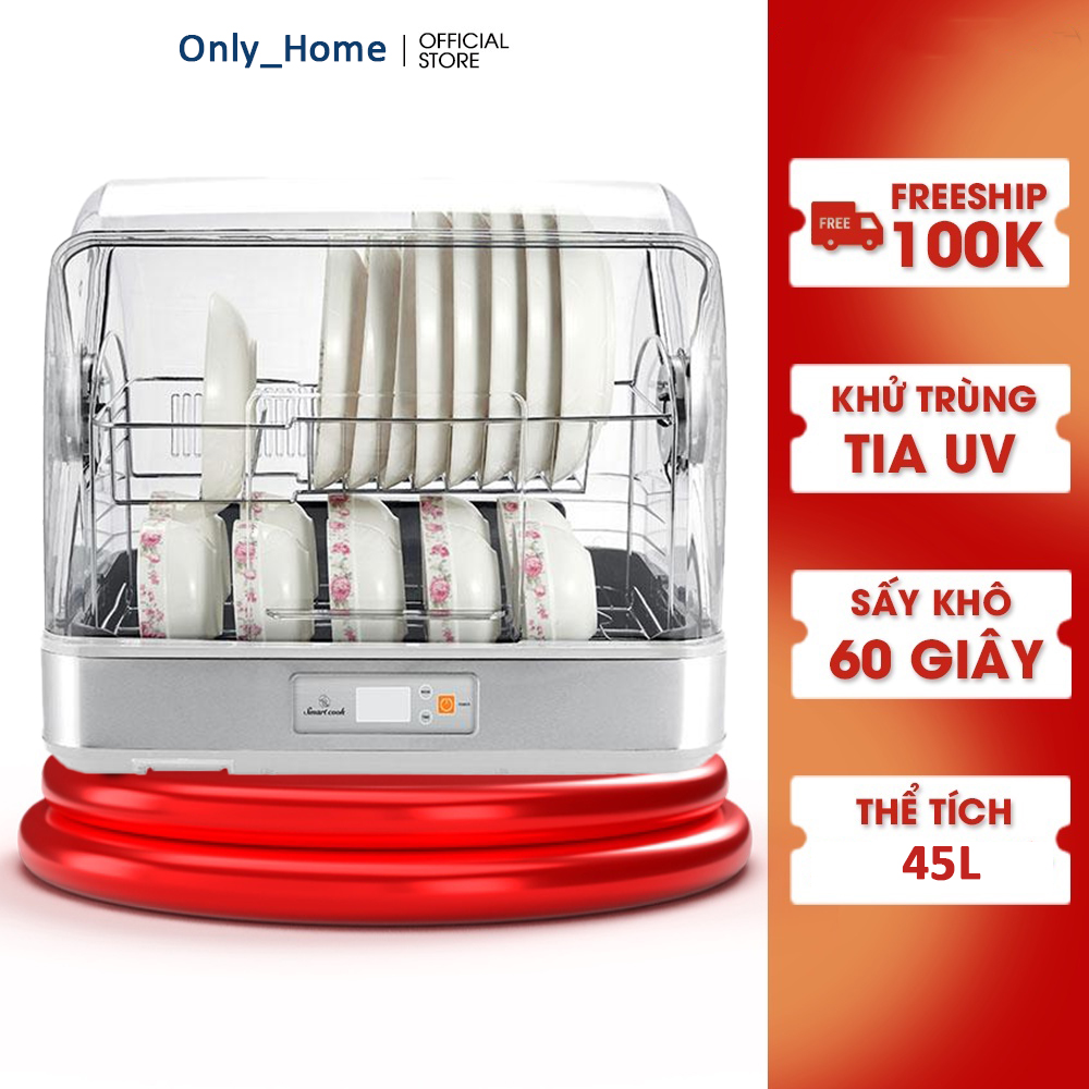 Máy Sấy Chén Đĩa - Tủ Sấy Bát Đĩa Smartcook DDS-3906 Dung Tích 45 Lít Bảo Hành 12 tháng - Chính Hãng