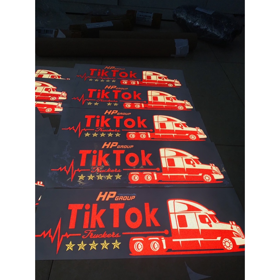 Tem tiktok xe tải đẹp phản quang ,decal xe tải đẹp siêu hot luôn- phụ kiện trang trí xe tải kich thước 40x15