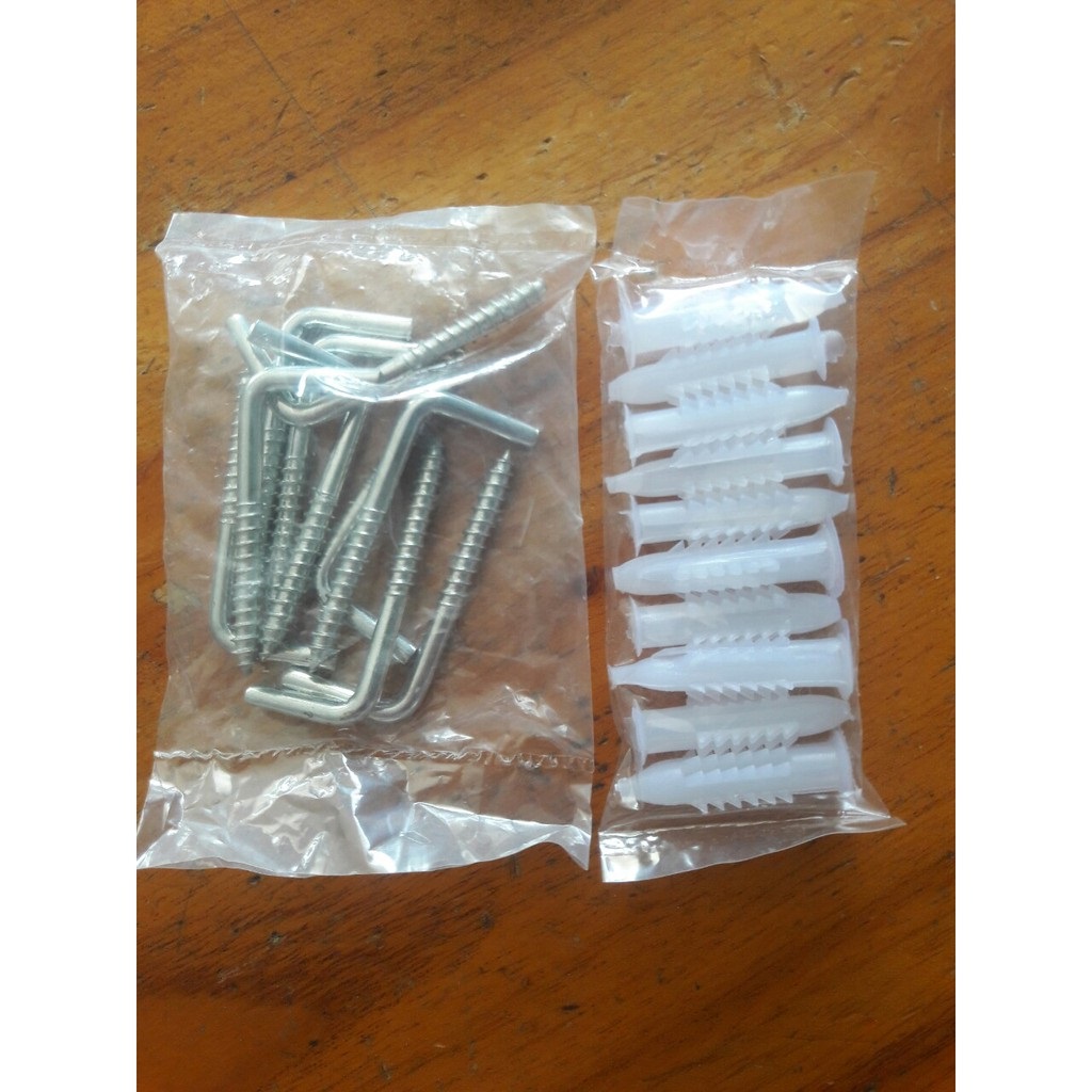Bộ 10 con vít L móc màn 8mm kèm nở nhựa