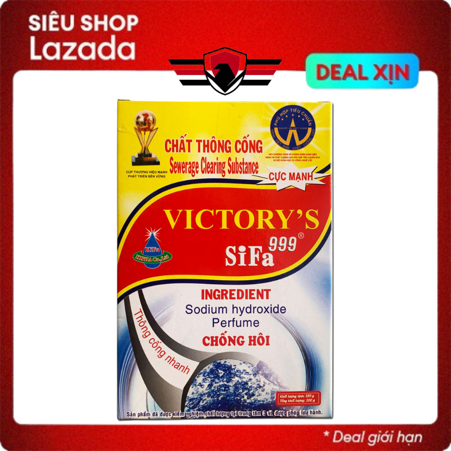 Bột thông cống thông bồn cầu chống tắc nghẽn cực mạnh với 200g Victory Sifa, bột thông cống chứa hàm lượng vi sinh cao giúp khử hoàn toàn mùi hôi- Huy Tưởng