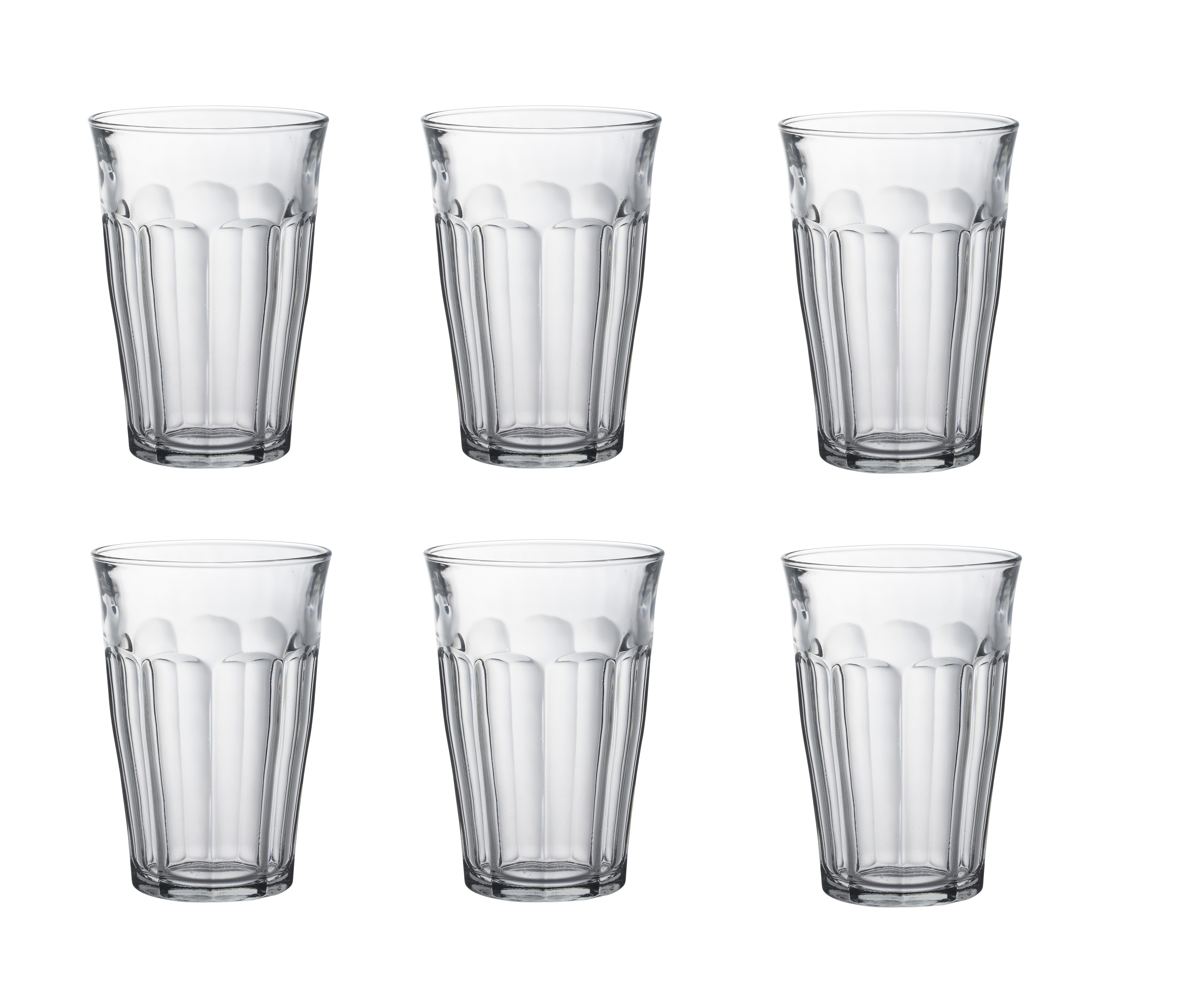 Bộ 6 ly D1029A Duralex - Picardie Trong Clear 360ml  Thủy tinh cường lực cao cấp Pháp