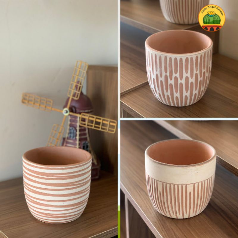 Chậu đất nung trứng vintage, giao mẫu ngẫu nhiên