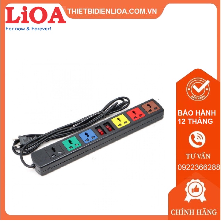 Ổ cắm điện 6 ổ cắm 2 công tắc 3300w đa năng tiện dụng – 6d32n / 6d52n
