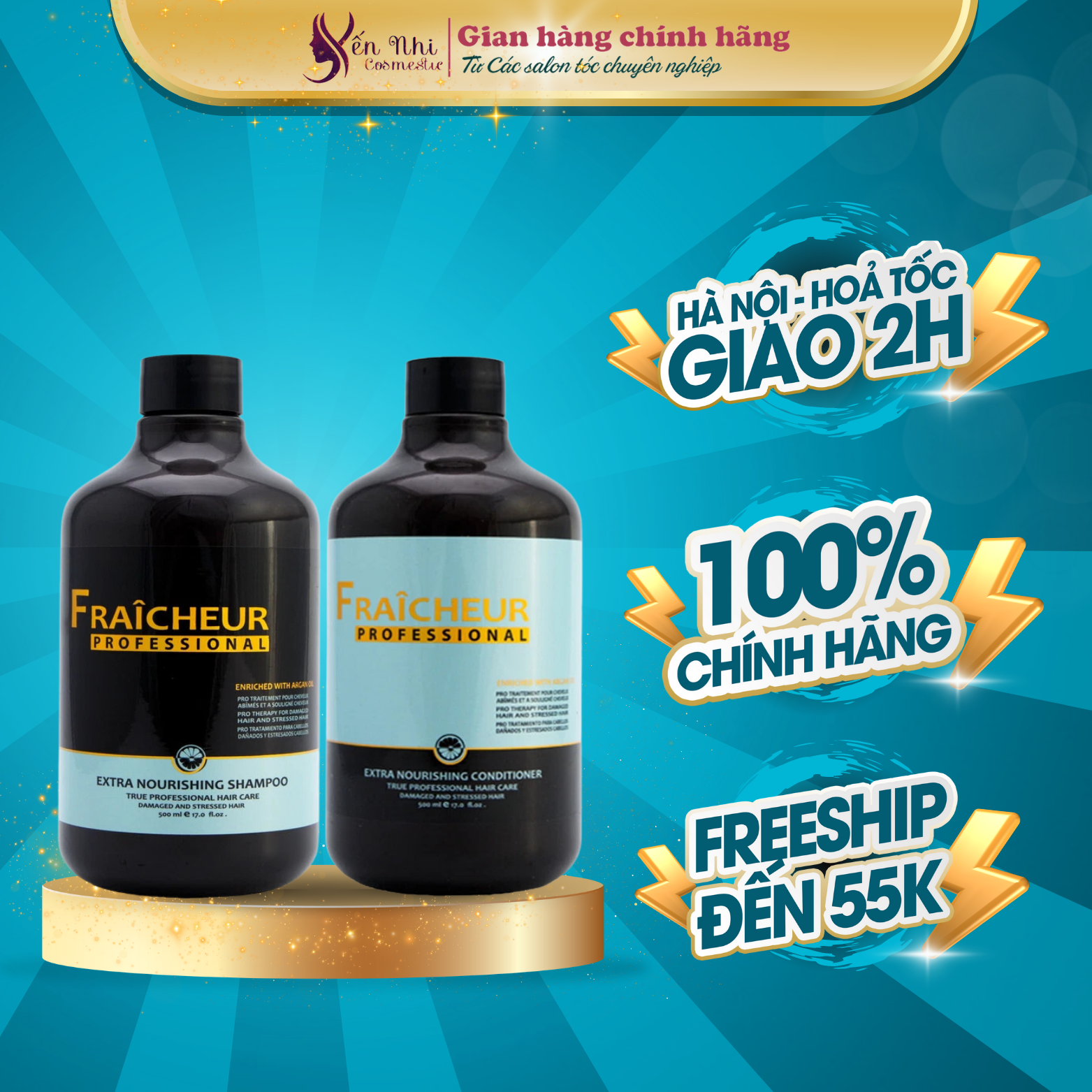 Fraicheur Dầu gội dành riêng cho da đầu khô gàu dầu gội fraicher 500ml, Mỹ phẩm tóc yến nhi DG06