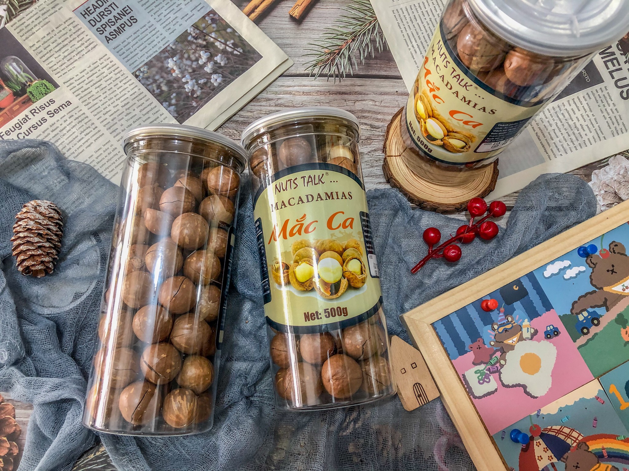 Hạt macca úc nứt vỏ nuts talk giàu dưỡng chất hộp 500g