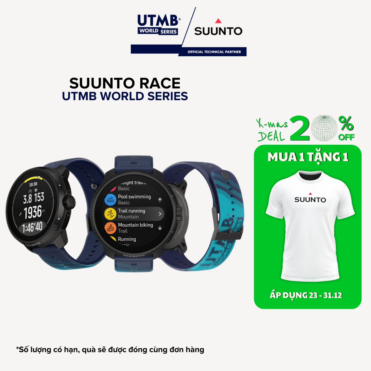 [ Suunto x UTMB ] Đồng hồ thể thao thông minh Suunto Race viền thép phiên bản giới hạn UTMB - Bảo hành 2 năm