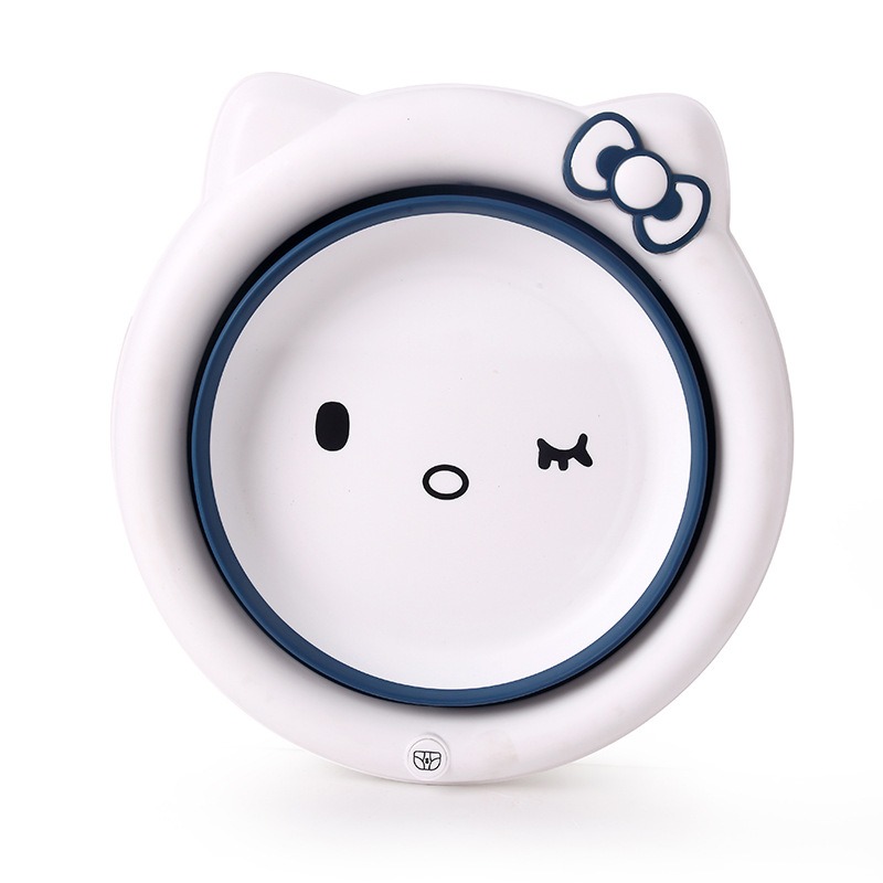 Chậu rửa mặt, chậu đa năng gấp gọn silicon tiện lợi, dễ thương cho bé hình thỏ kitty