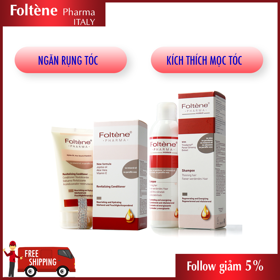 [HCM]COMBO NGĂN RỤNG TÓC VÀ KÍCH THÍCH MỌC TÓC FOLTÈNE DÀNH CHO NỮ - DẦU GỘI VÀ DẦU XẢ