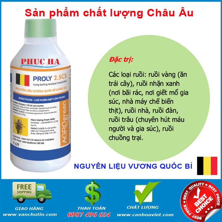 Dung dich diệt ruồi Proly 100ml 2.5 CS diệt ruôi hiệu quả các loại ruồi