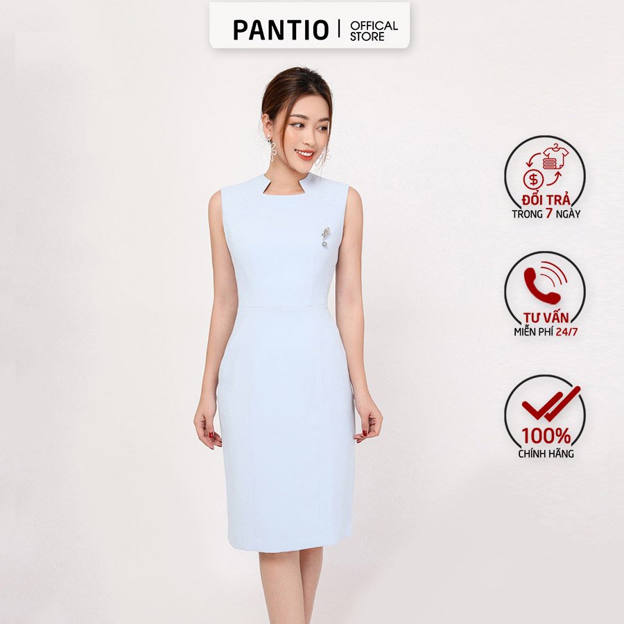 Đầm công sở thiết kế cổ đặc biệt không tay dáng ôm bdc92112 - pantio