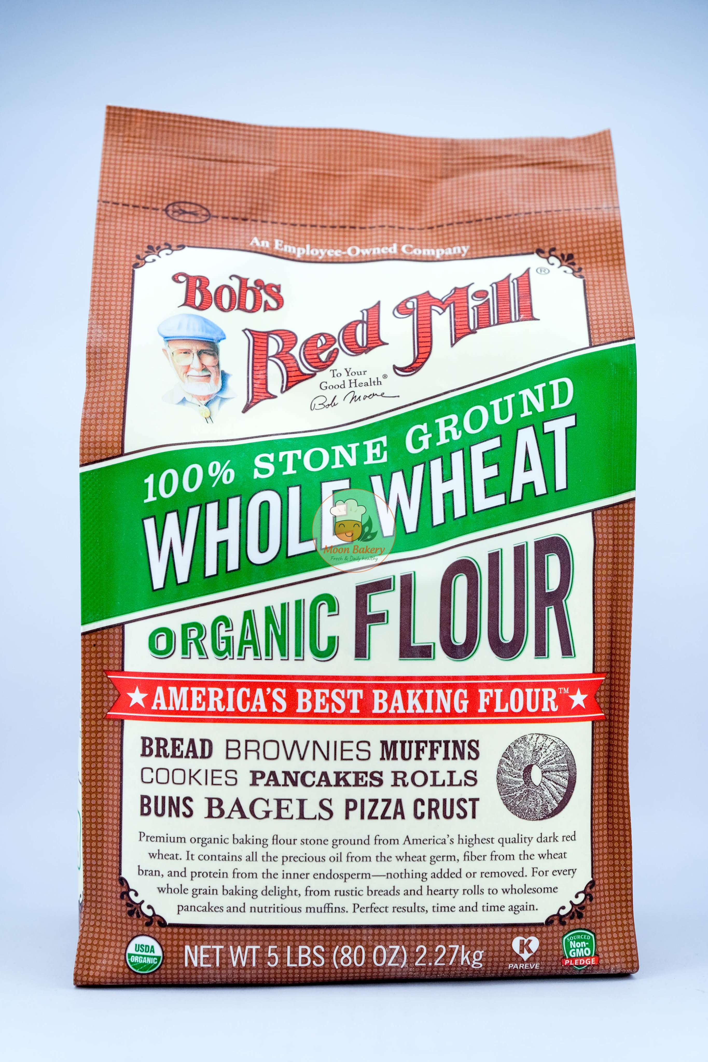 Bột mì nguyên cám hữu cơ organic whole wheat flour bob’s red mill túi 2.27kg - hsd 2023