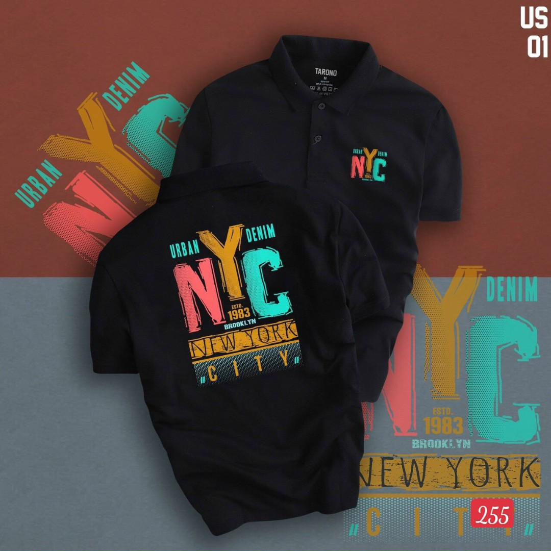 Áo polo nam nữ cổ bẻ kiểu chữ nyc màu đen, trắng, áo polo nam nữ chất cá sấu 4 chiều, áo polo nam nữ cao cấp- mt92 fashion 255