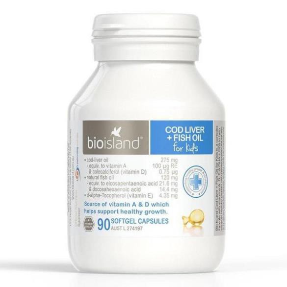 Dầu gan cá tuyết Bioisland Cod Liver + Fish Oil 90 viên