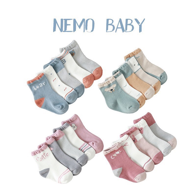 Set 5 đôi tất Nemo Hàn Quốc cho bé