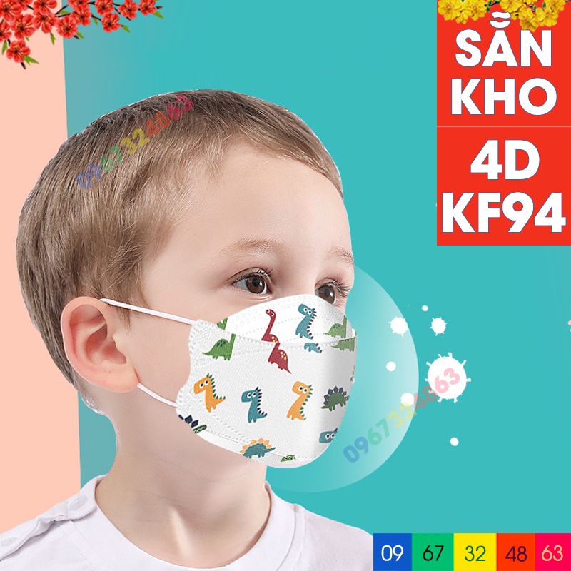 TÚI 5 CHIẾC Khẩu Trang Cho Bé 4D KF94 Kháng Khuẩn Công Nghệ Hàn Quốc Chất Lượng Cao