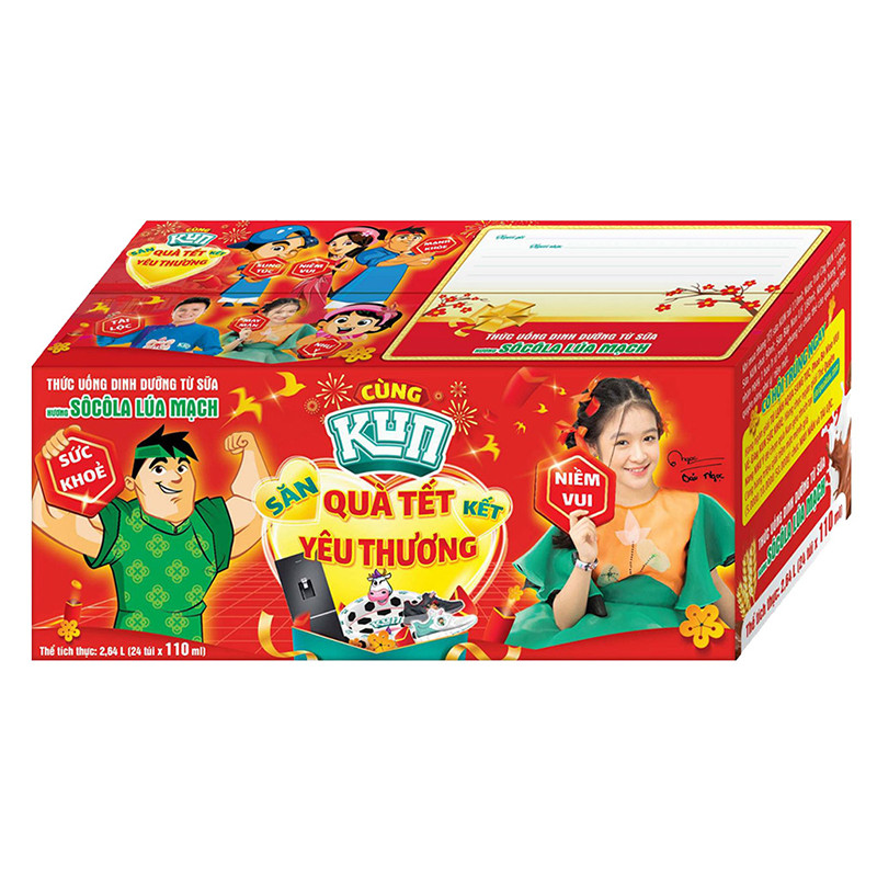 Thùng 24 túi thức uống dinh dưỡng socola lúa mạch lif kun 110ml.