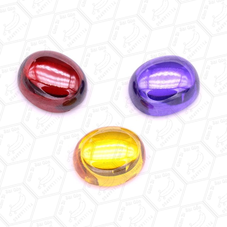 [HCM]1Viên Bi THUỶ TINH hình OVAL 5 x 10 x 14mm. Màu tráng gương siêu đẹp giá hạt dẻ
