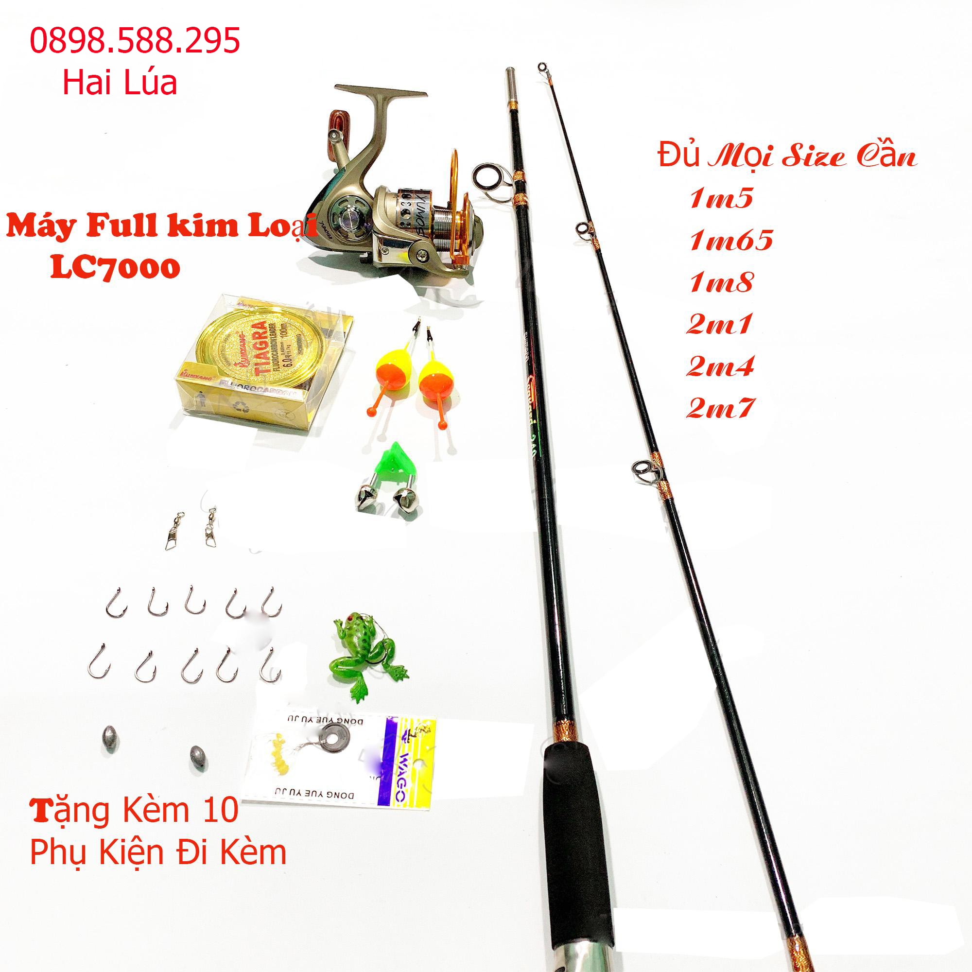 Bộ Cần Câu Máy Shimano 2 Khúc Đặc, Bộ Cần Câu Cá Lure Giá Rẻ Từ 1m5 Đến 2m7 Và Máy LC7000 Tặng Kèm Trọn Bộ Phụ Kiện 10 Món , Tải Cá Từ 9kg Đến 12kg