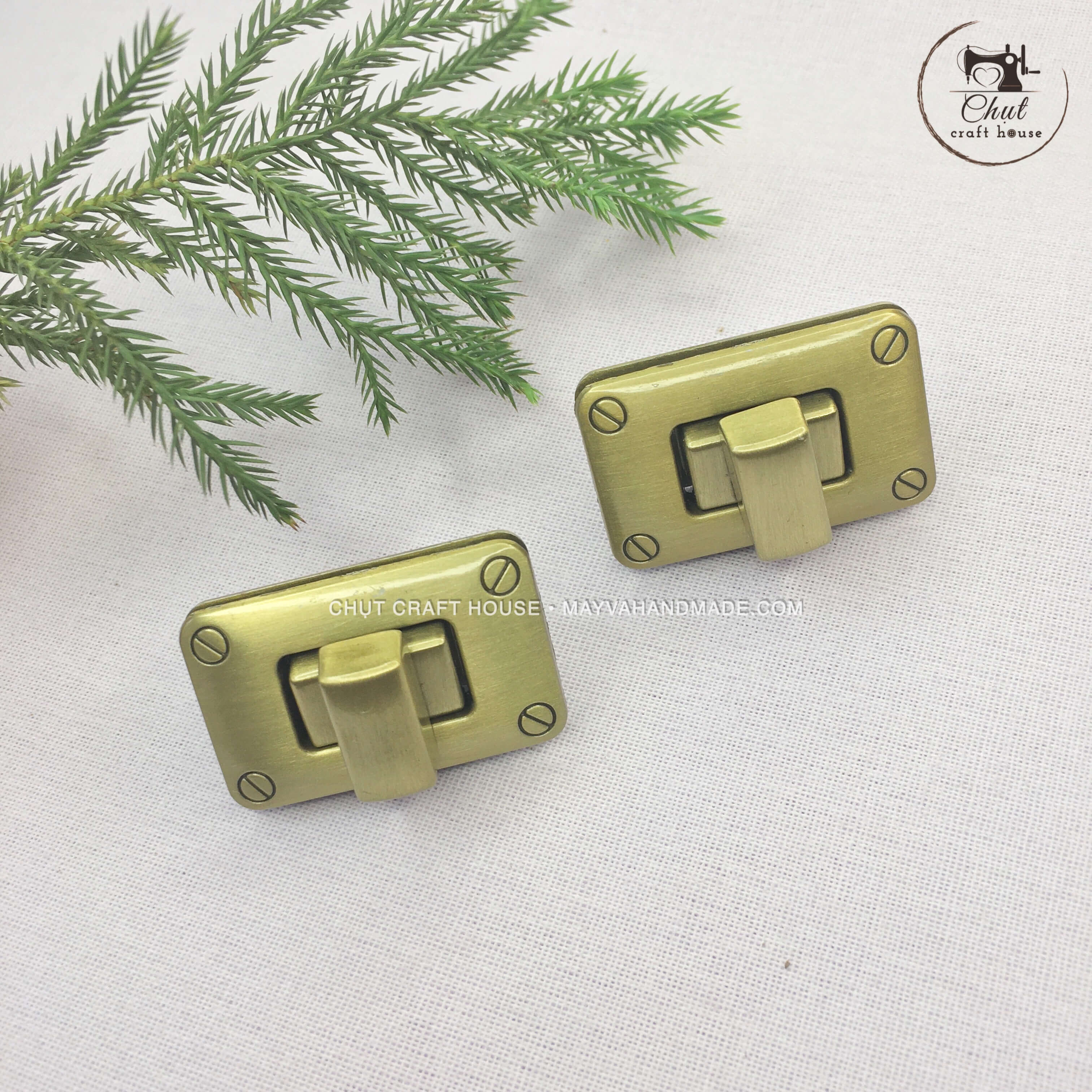 Khóa túi xoay chữ nhật dùng cho túi ví handmade