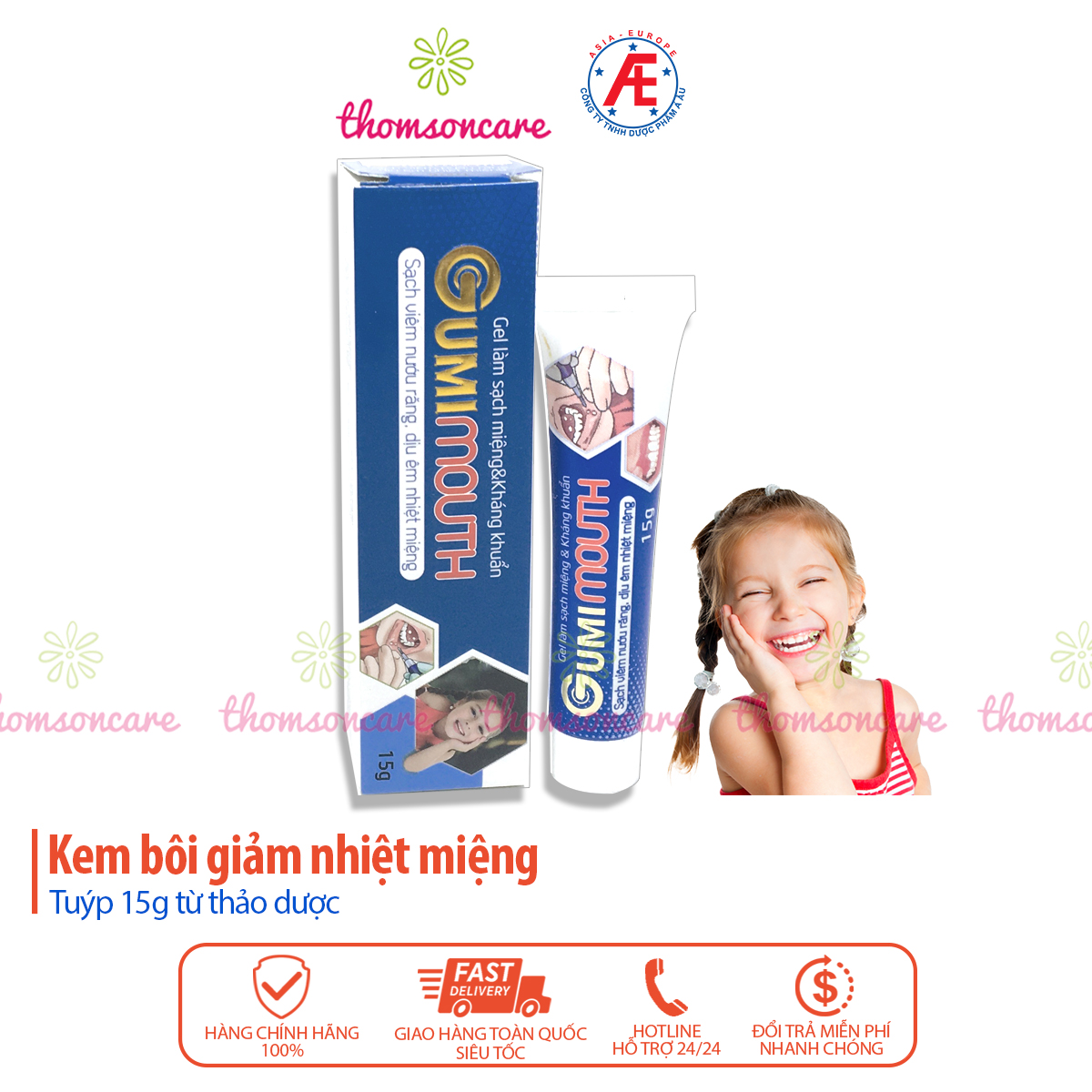 Gumimouth - Kem bôi nhiệt miệng, vệ sinh miệng từ thảo dược, chứa nano bạc, đinh hương