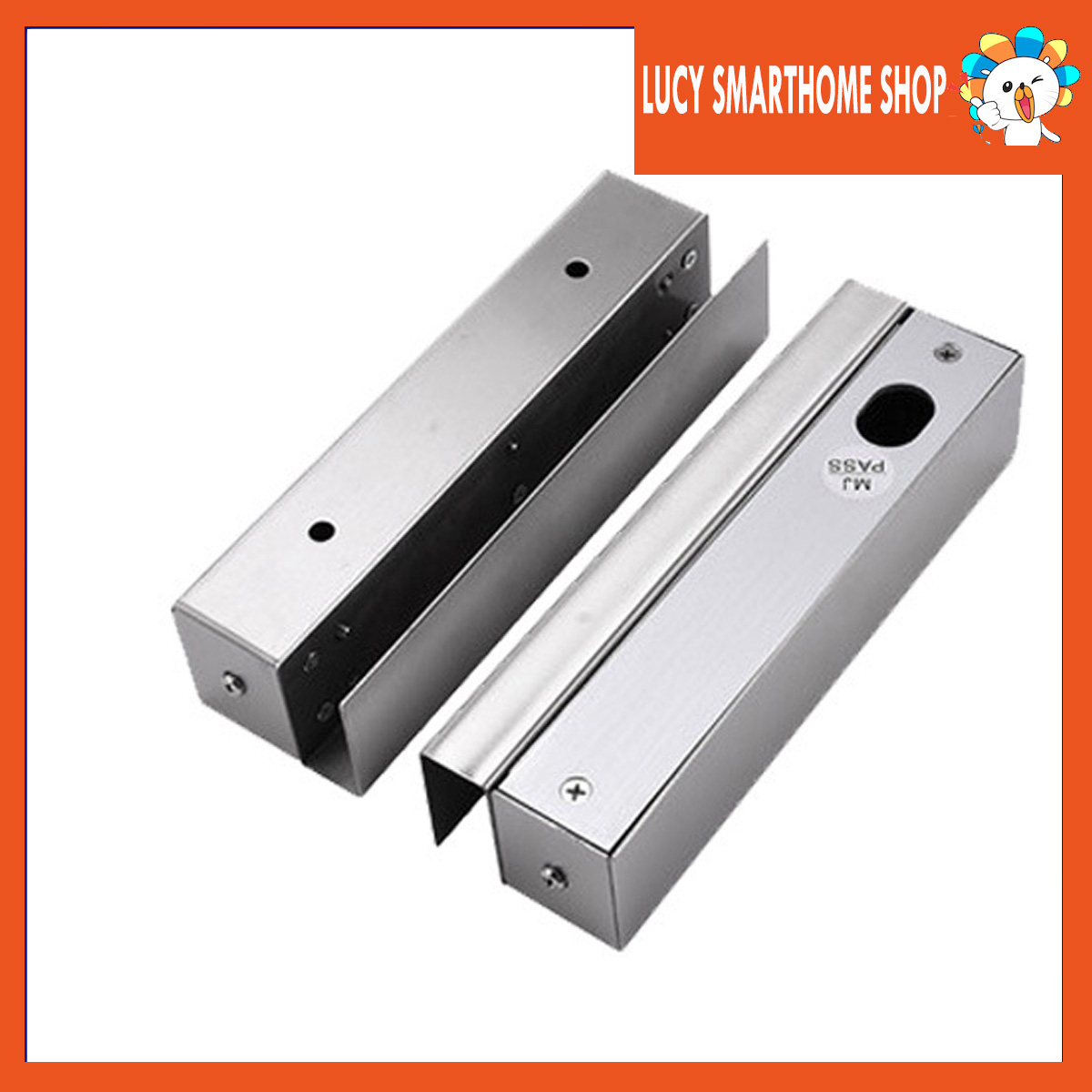 Bộ Gá Chữ U kẹp kính cường lực trên và dưới để lắp khóa điện
