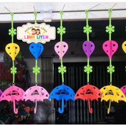 Rèm 3D vải nỉ trang trí lớp học mầm non bộ 10 dây