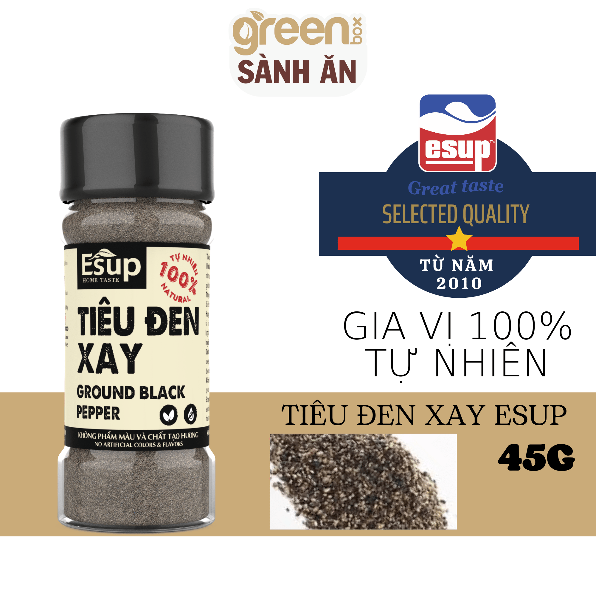 Tiêu đen xay Esup 45g thơm cay của hạt tiêu rang củi