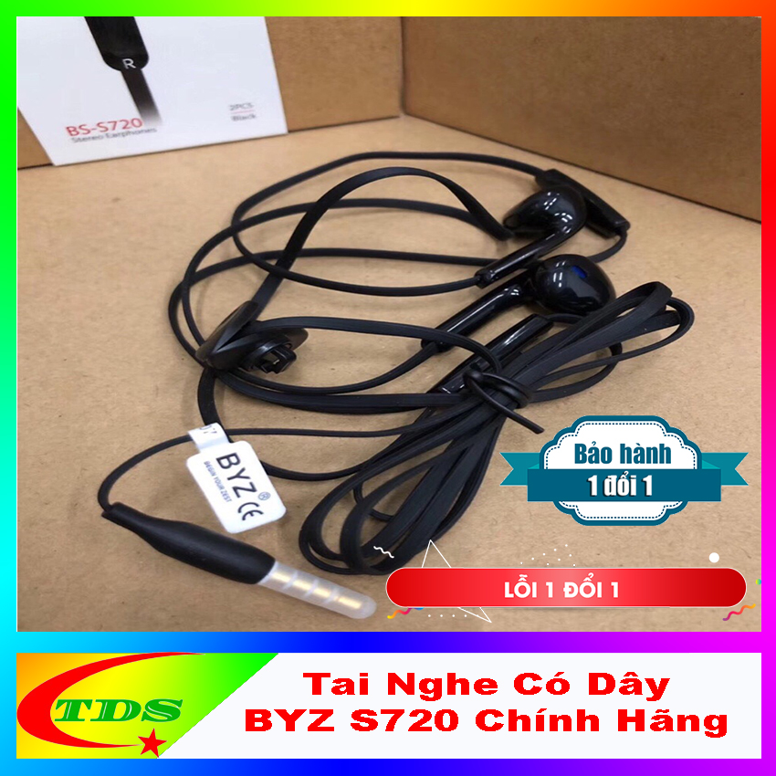 Tai nghe nhét tai byz s720, âm thanh rõ ràng, sống động, nghe nhạc cực đỉnh - thiết kế đẹp mắt