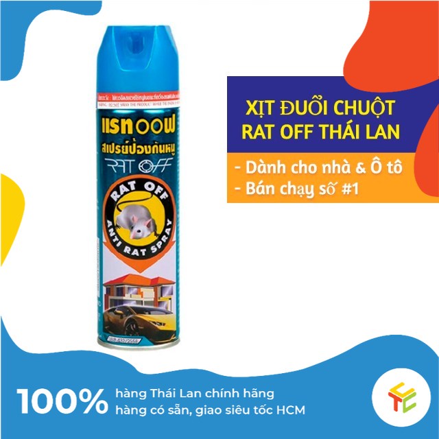 Chai Xịt Đuổi Chuột Thái Lan dành cho Nhà & Ô tô Rat Off 200ml