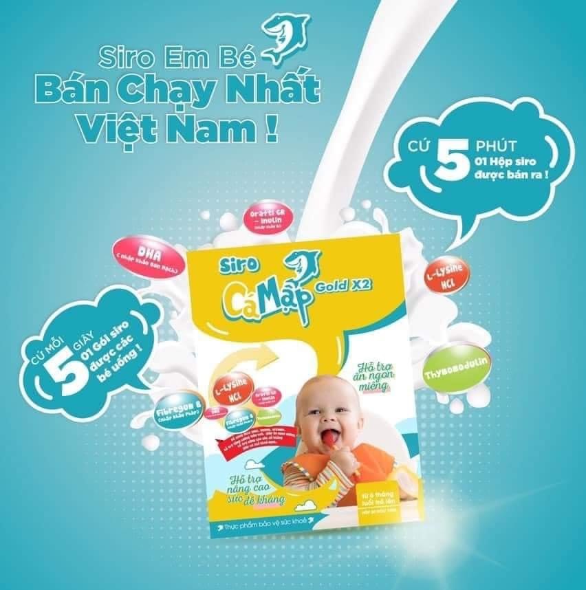 Baby shark - Bé ăn ngủ ngon vui khỏe cho mẹ yên tâm - Mẫu Mới Siro Cá Mập Gold