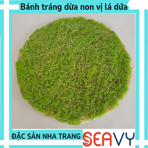 [FREE SHIP]🥥🌽 Bánh tráng dừa non vị lá dứa, hút chân không, gói 220 gram 🥥🌽[SEAVY NHA TRANG]