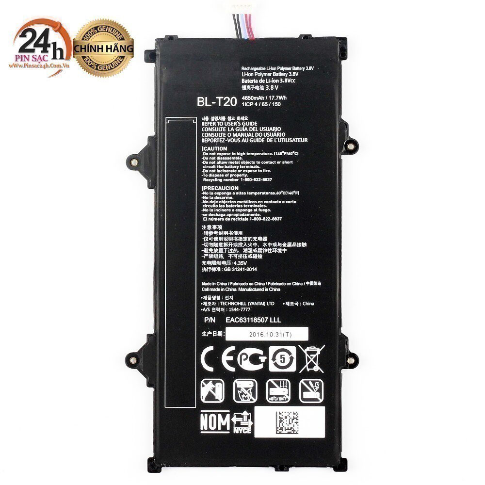Ps24. pin lg bl-t20 thay thế mới máy tính bảng lg g pad x 8.0 v521